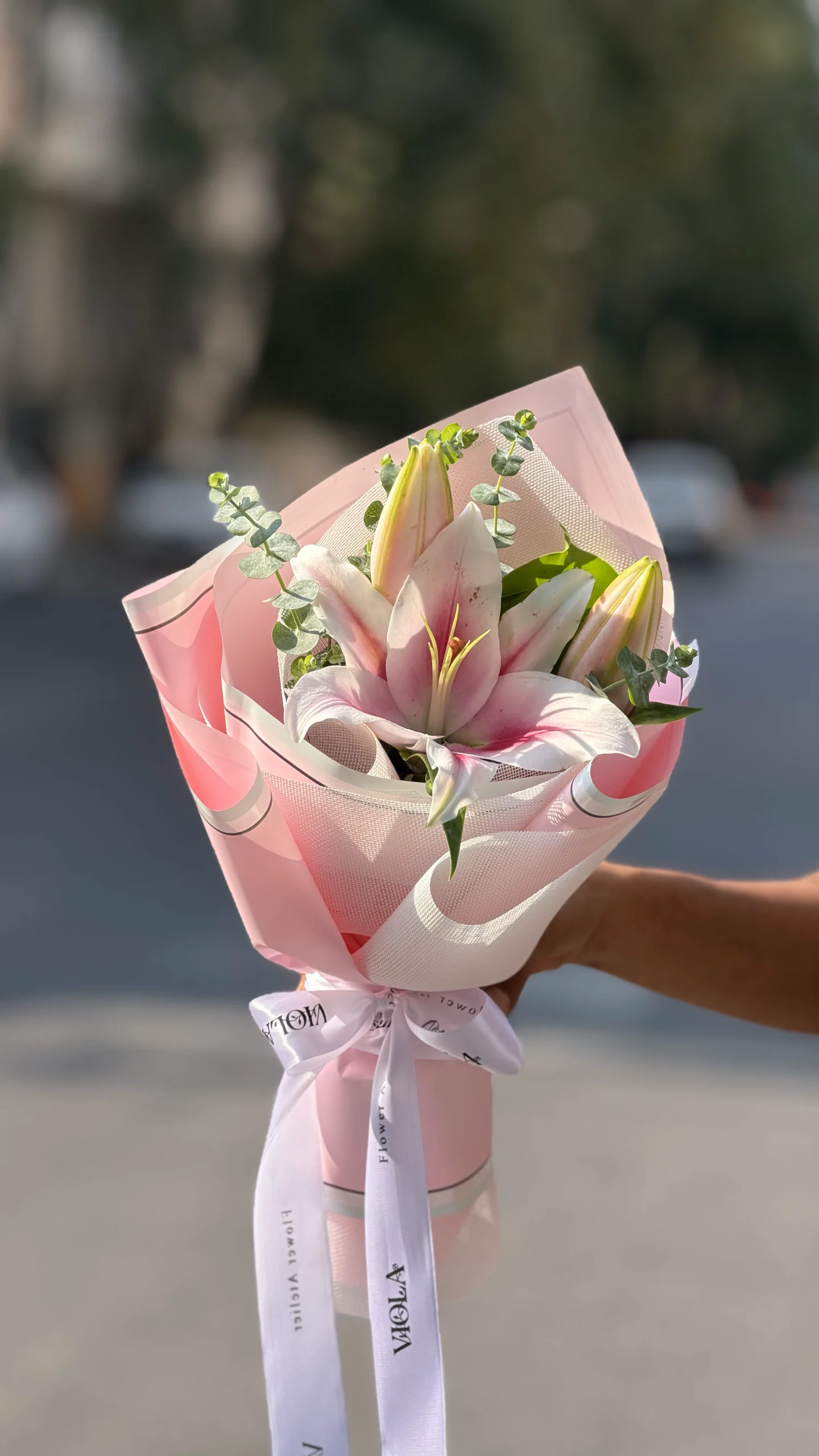 دسته گل اوریانتال مینیمال صورتی