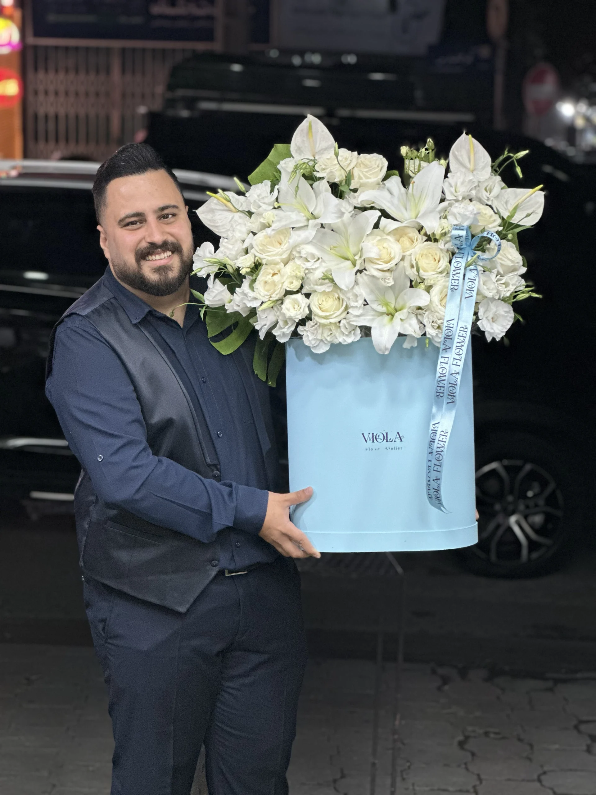 باکس گل تاج آبی